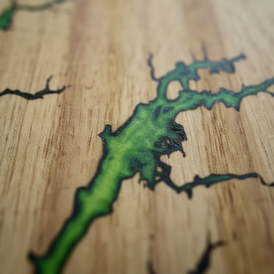 Green Epoxy Charcuterie Board 16.5×10.5 – Handmade Resin Wood Serving Platter | Nav Konst Acacia Cheese Board