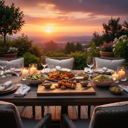 Green Fractal Board - Sunset BBQ Elegant