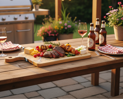 Handmade Charcuterie Board 16×10.5 – White Resin Wood Serving Platter | Nav Konst Acacia Cheese Board with Ivory Epoxy